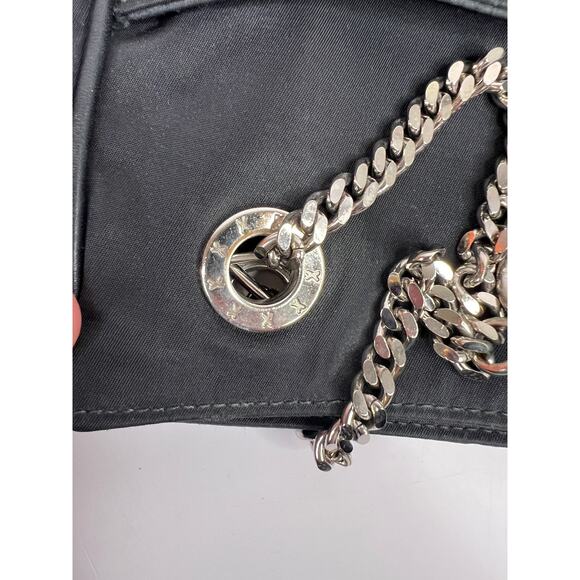 Vintage Paloma Picasso Shoulder Bag,'X' logo, black nylon/Leather, chain strap - Picture 10 of 14